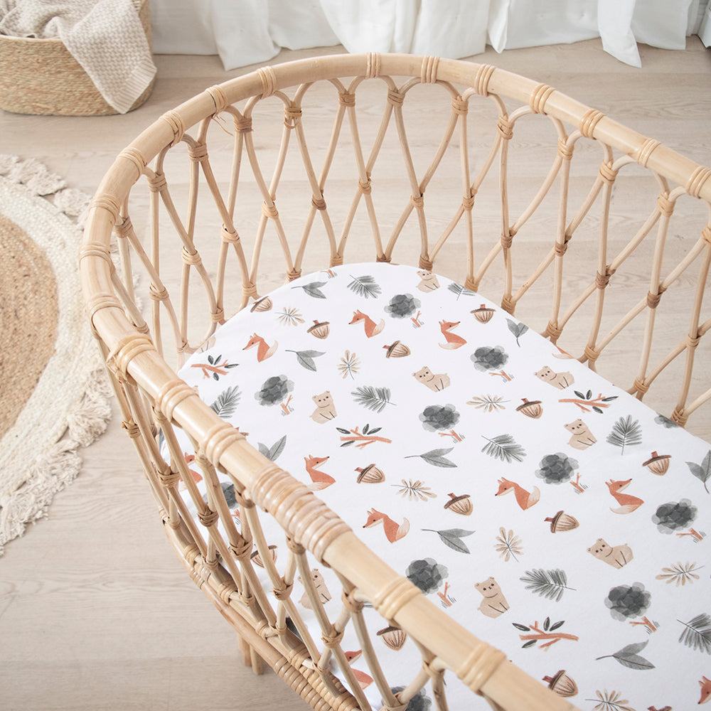 2 Pack Bassinet Fitted Sheets - Forest Retreat