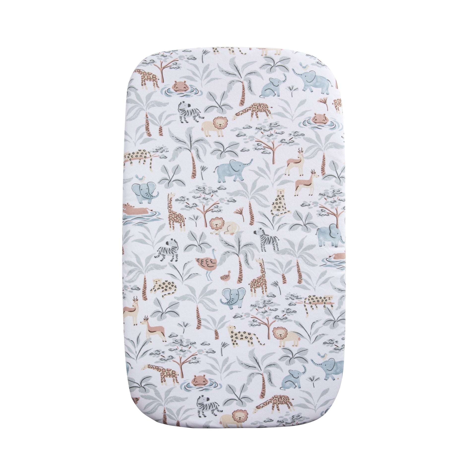 1 Pack Organic Jersey Bassinet Fitted Sheet - Wild Safari