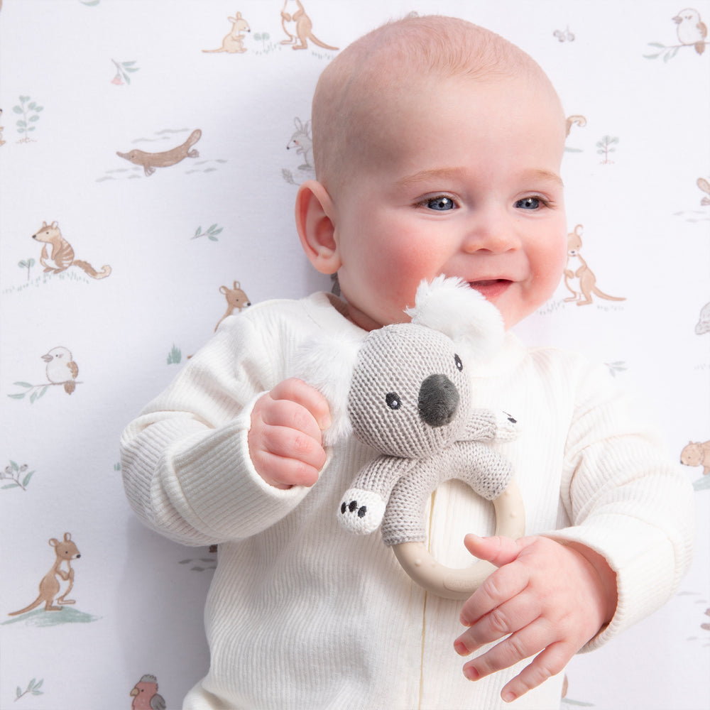 Organic Bassinet Fitted Sheet - Australiana