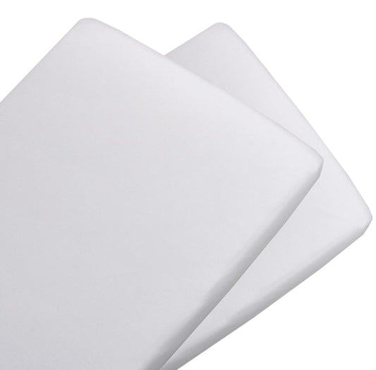 2-pack Jersey Bassinet Fitted Sheets - White