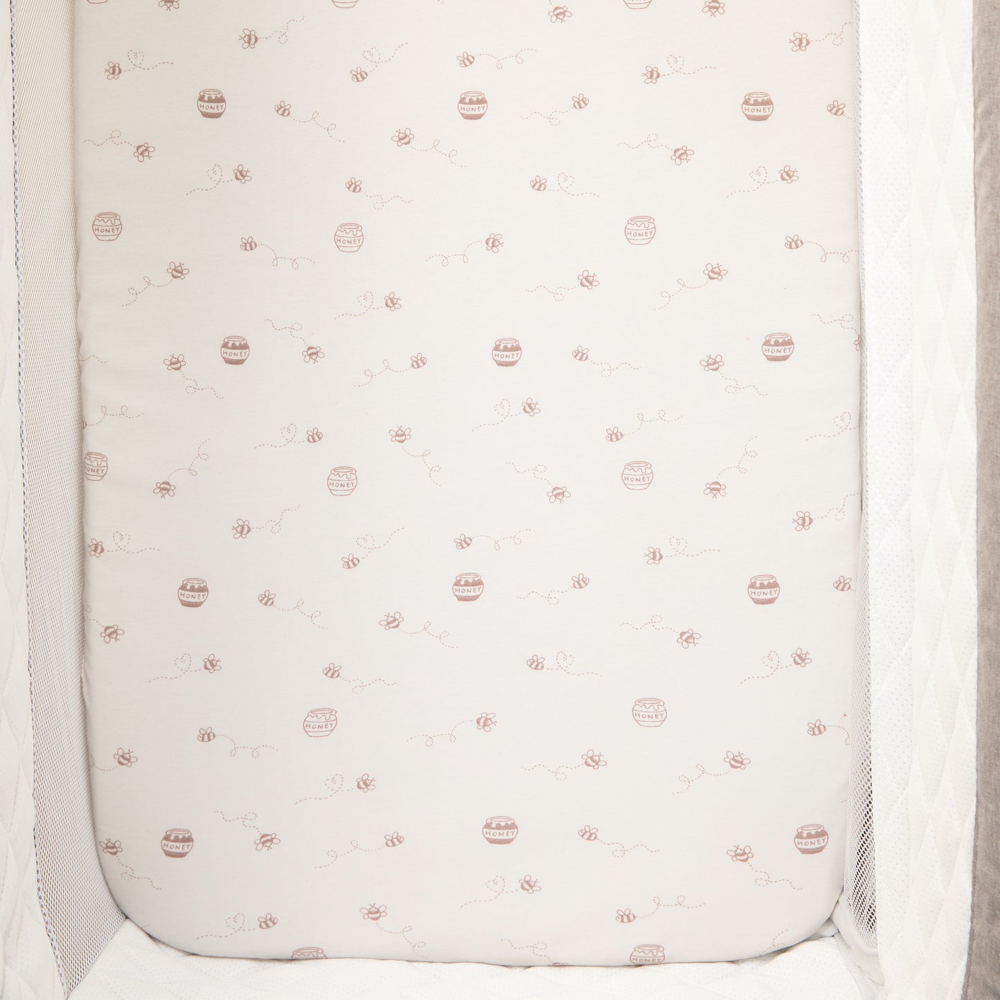 2 Pack Organic Jersey Bedside Sleeper Fitted Sheets- Cuddly Bear