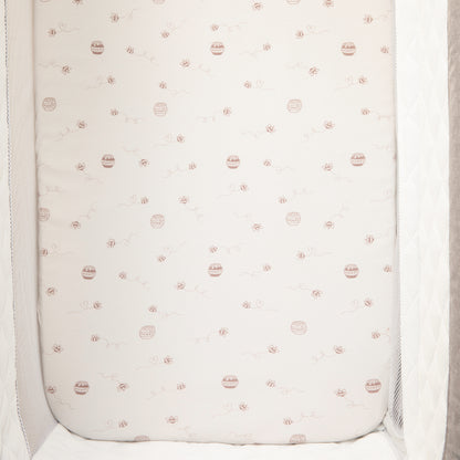 2 Pack Organic Jersey Bedside Sleeper Fitted Sheets- Cuddly Bear