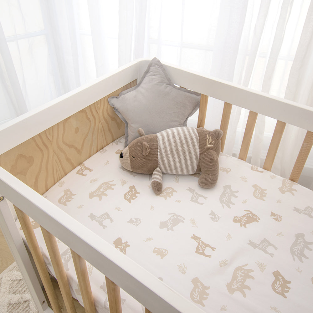 Cot Fitted Sheet - Bosco Bear