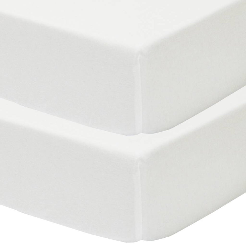 2-pack Jersey Cot Fitted Sheet - White