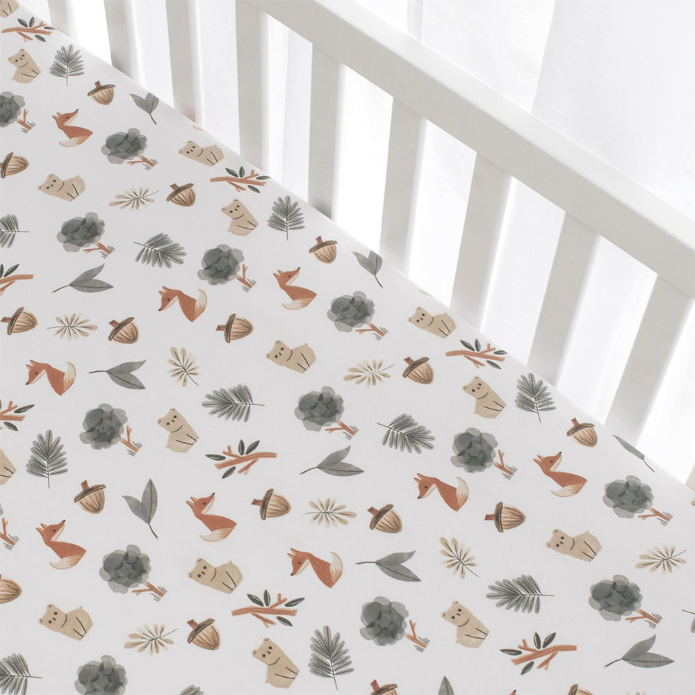 2 Pack Cot Fitted Sheets - Forest Retreat