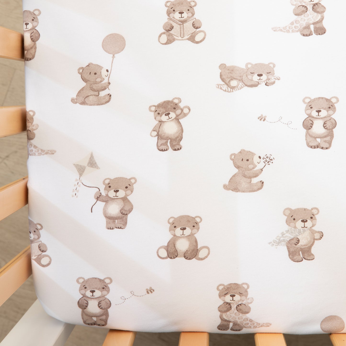 2 Pack Organic Jersey Cot Fitted Sheets - Cuddly Bear