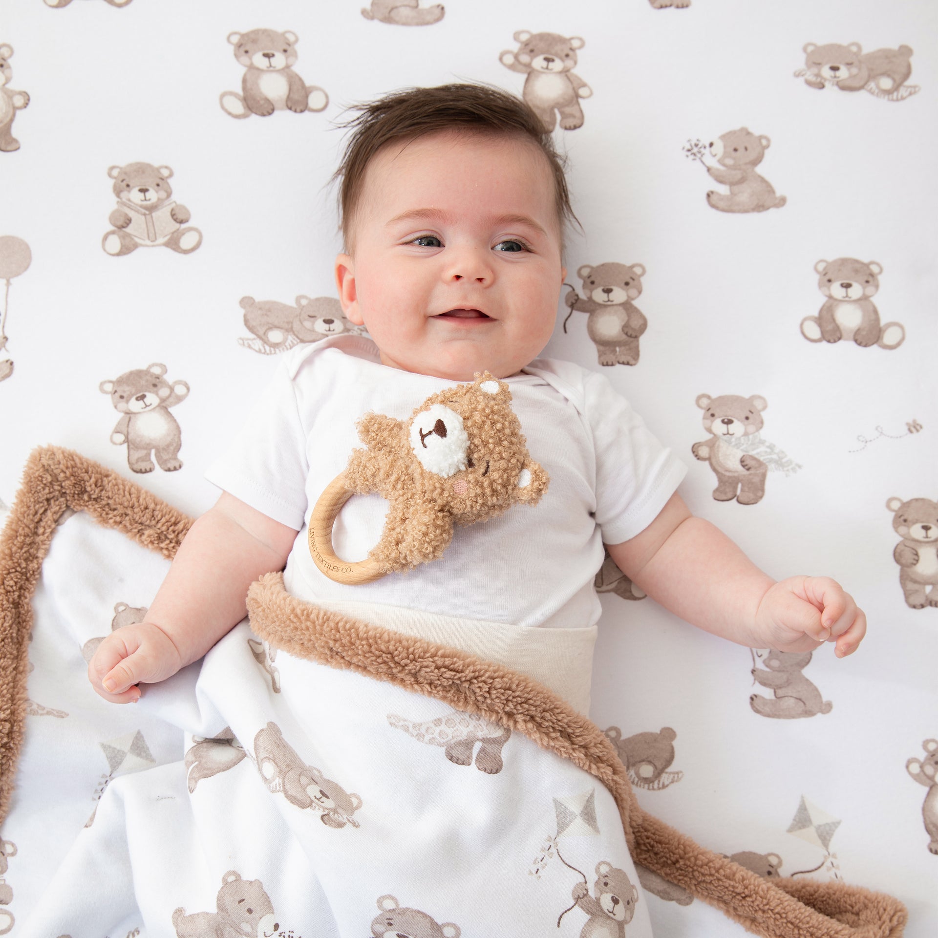 2 Pack Organic Jersey Cot Fitted Sheets - Cuddly Bear