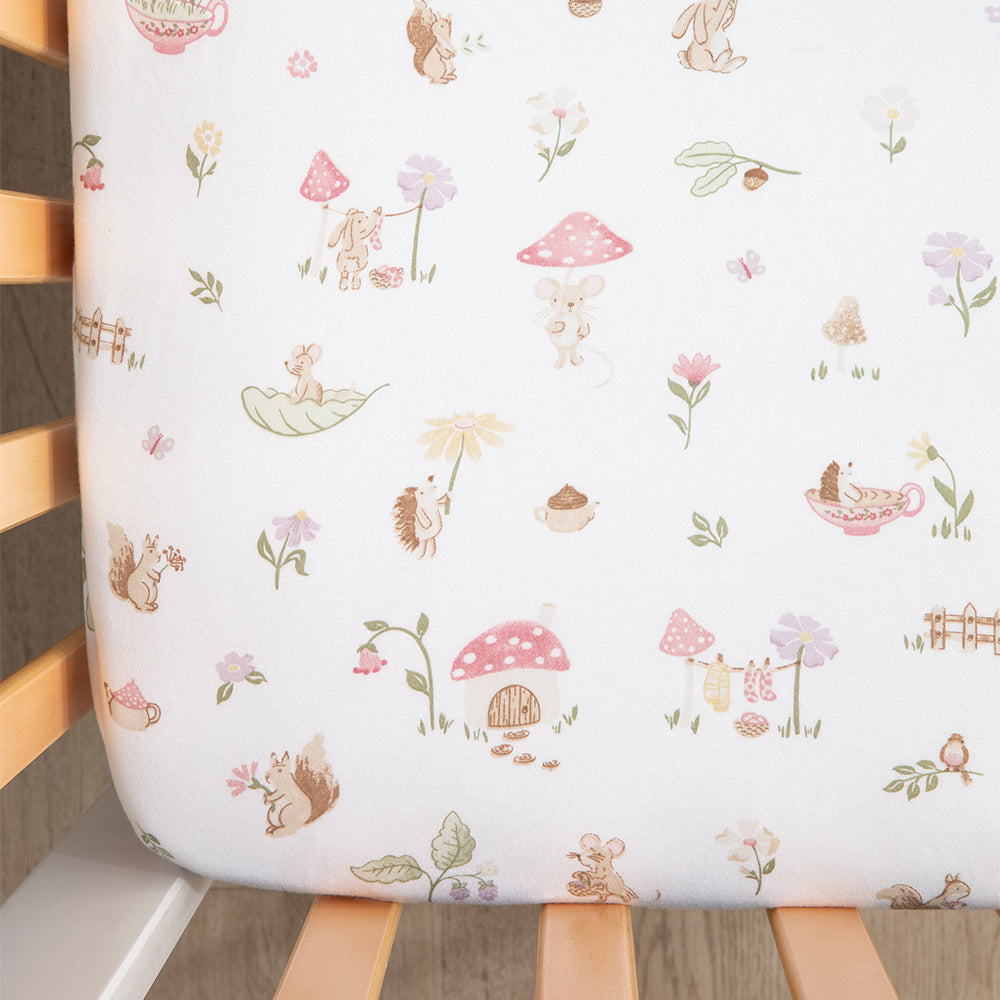Organic Cot Fitted Sheet 2 Pack - Whimsical Wonderland