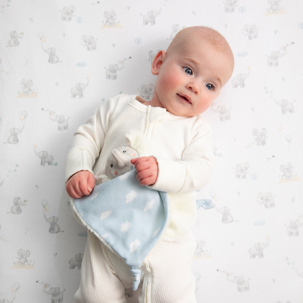2 Pack Organic Cot Fitted Sheet - Elephant Playtime
