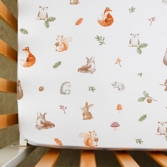 2 Pack Organic Cot Fitted Sheet - Fox & Friends