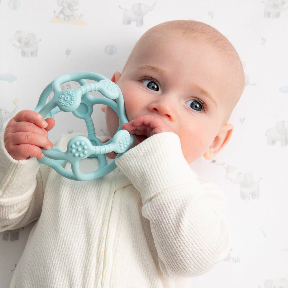 Organic Port-a-Cot Fitted Sheet - Elephant Playtime