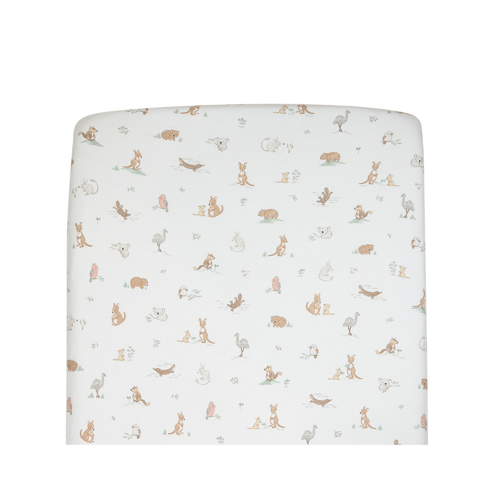 Organic Port-a-Cot Fitted Sheet - Australiana