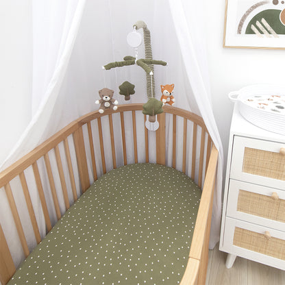 2pk Oval Cot Fitted Sheets - Forest Retreat