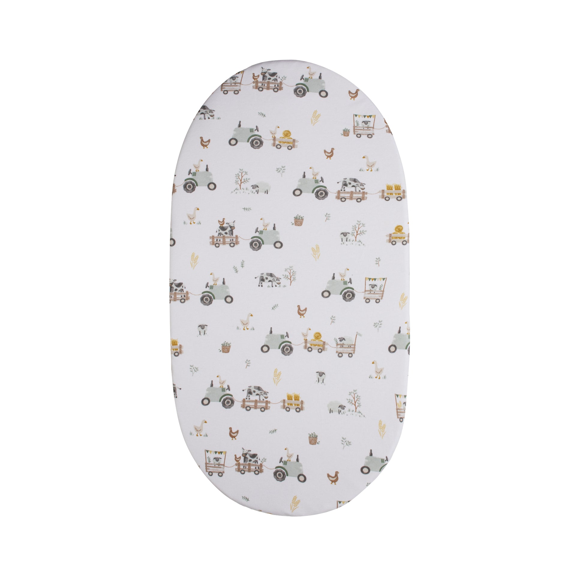 1 Pack Organic Jersey Bedside Sleeper Fitted Sheet- Tractor Ride