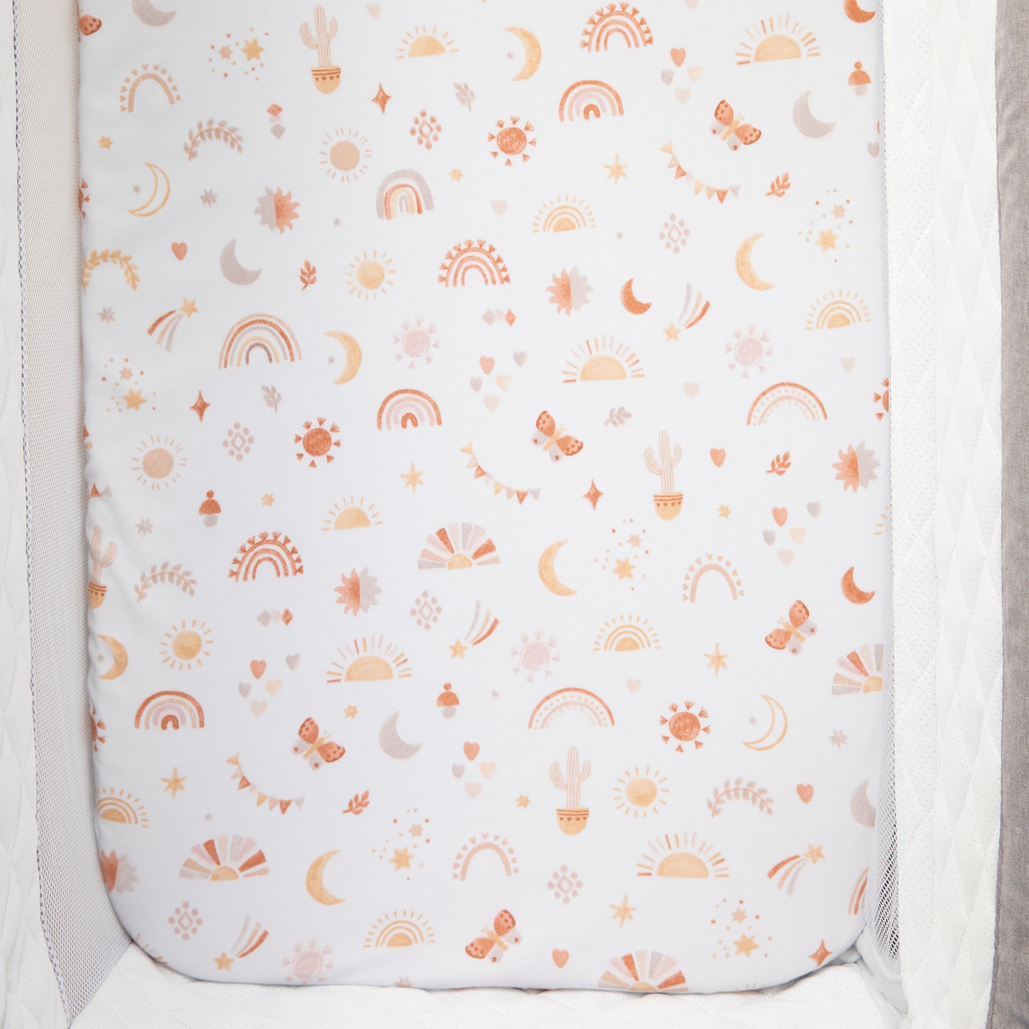 1 Pack Organic Jersey Bedside Sleeper Fitted Sheet - Bohemian Bliss