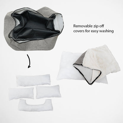 Louie Living Rectangle Lounger (Grey) - Small