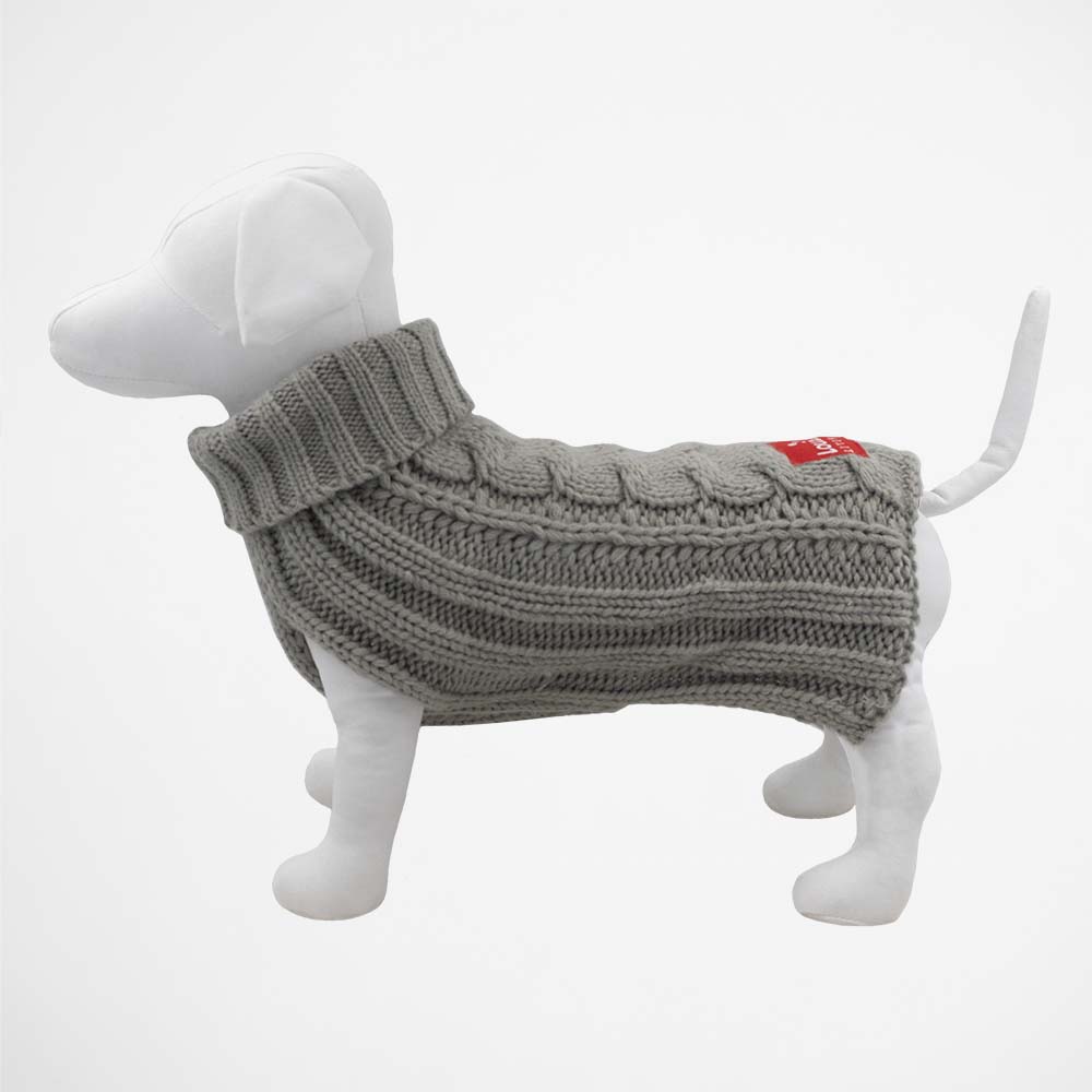 Louie Living Cable Knit Sweater (Grey) - Small