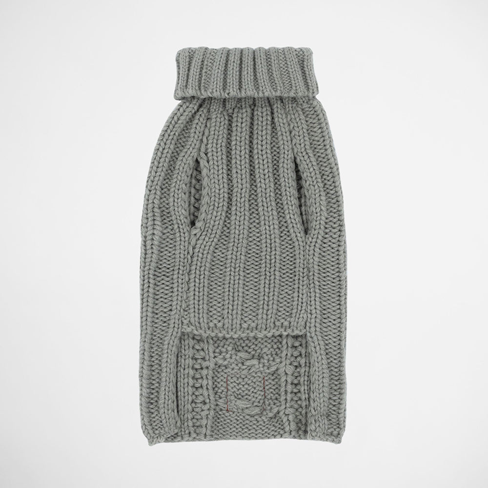 Louie Living Cable Knit Sweater (Grey) - Small