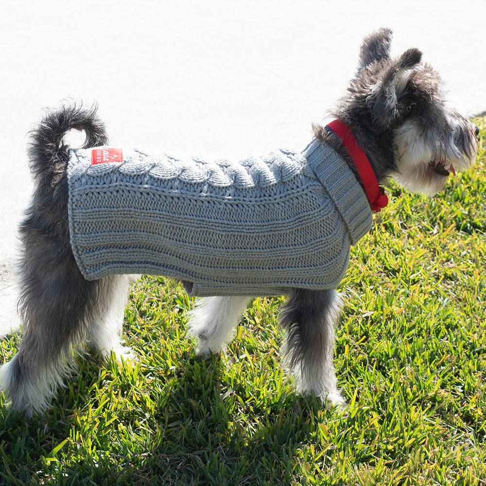 Louie Living Cable Knit Sweater (Grey) - Large