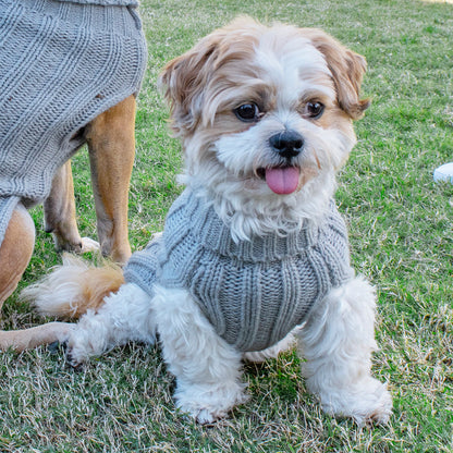 Louie Living Cable Knit Sweater (Grey) - Small