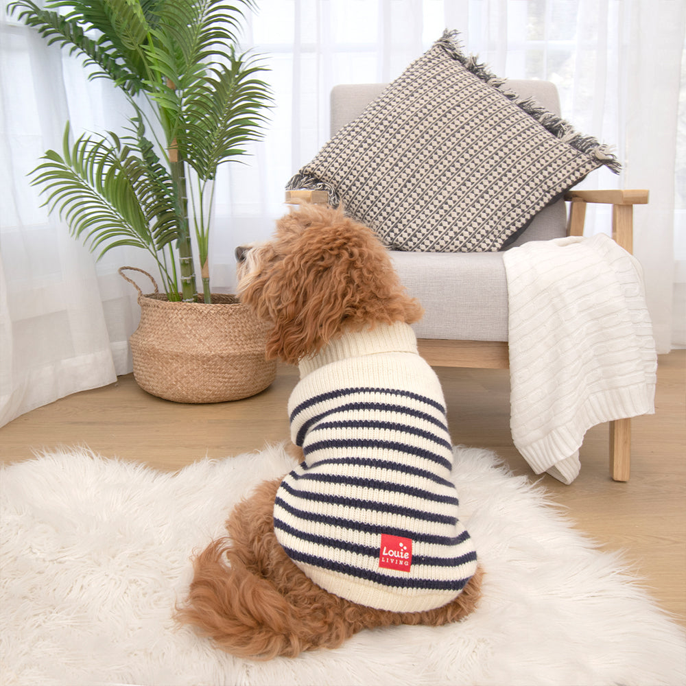 Louie Living Stripe Cardigan (Navy/White) - Large