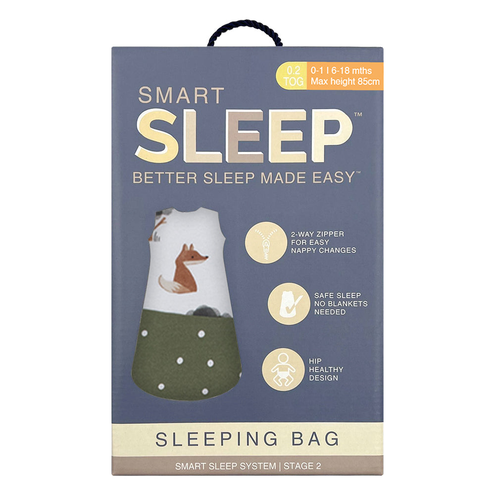 Smart Sleep Sleeping Bag 0.2tog 6-18mths - Forest Retreat