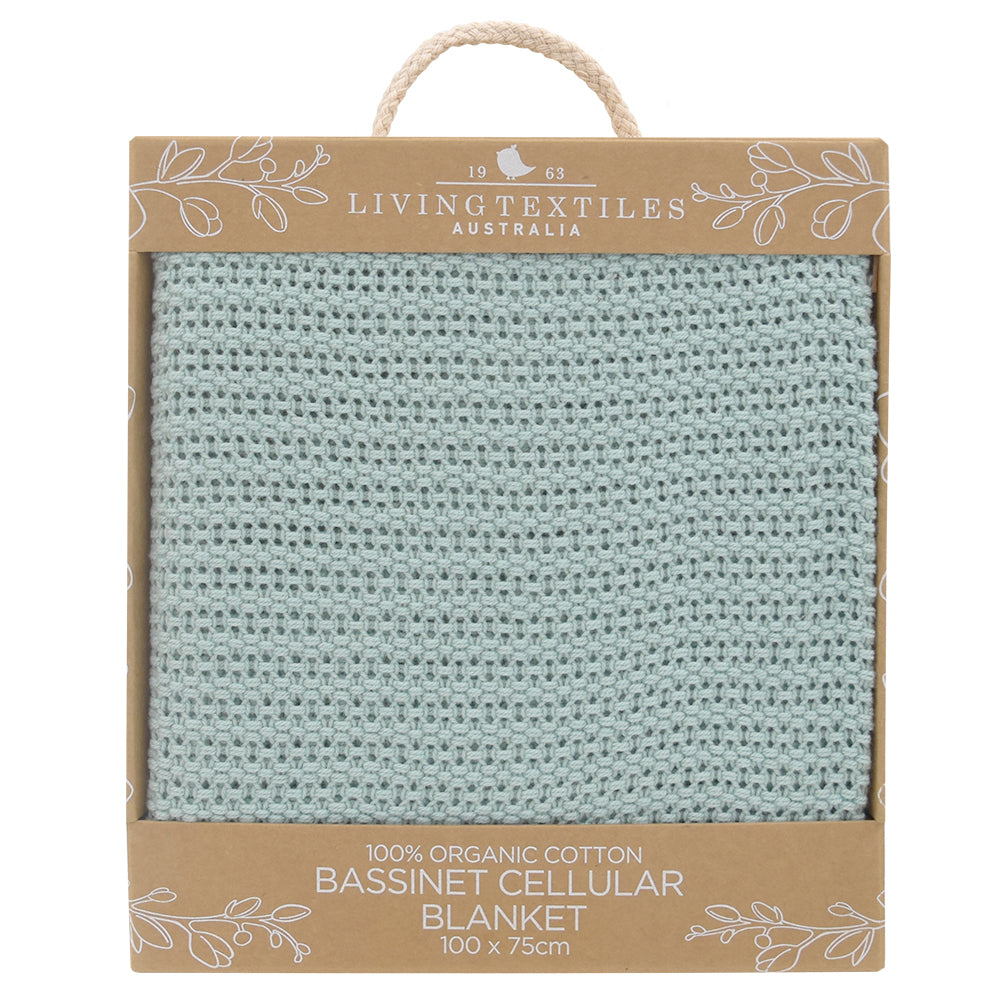 Organic Bassinet/Cradle Cellular Blanket - Sage