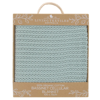 Organic Bassinet/Cradle Cellular Blanket - Sage
