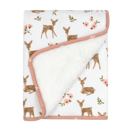 Jersey/Sherpa Pram Blanket - Sophia's Garden