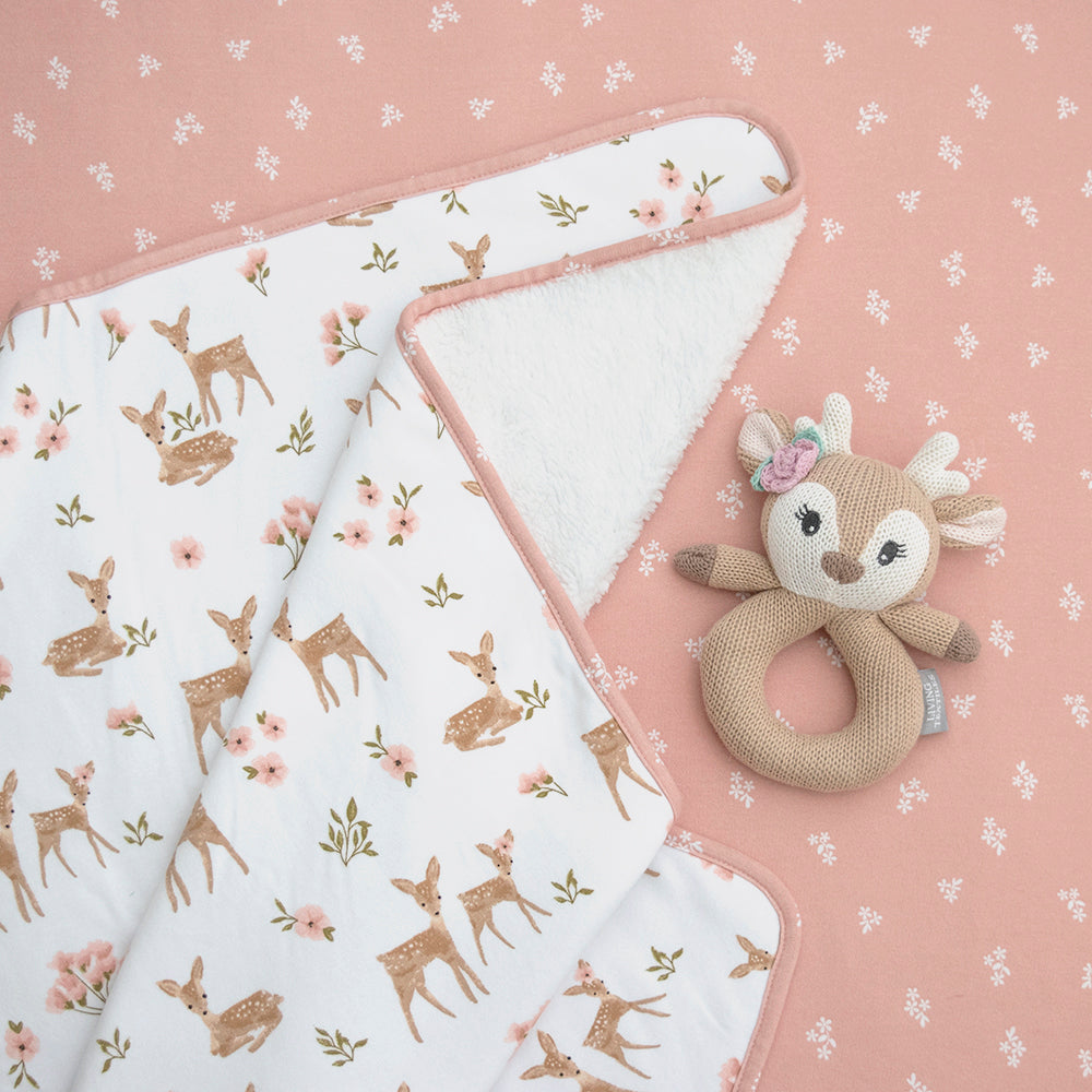 Jersey/Sherpa Pram Blanket - Sophia's Garden