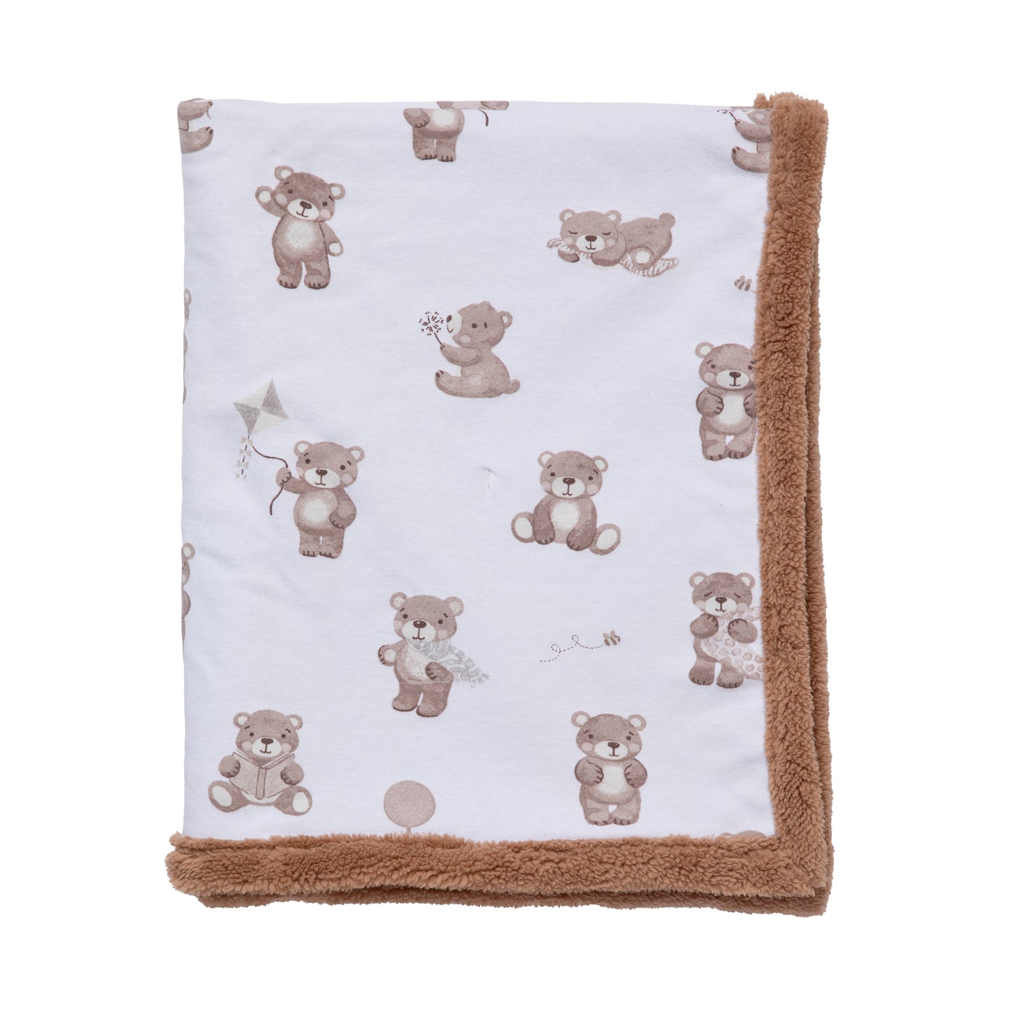 Organic Jersey Sherpa Blanket - Cuddly Bear