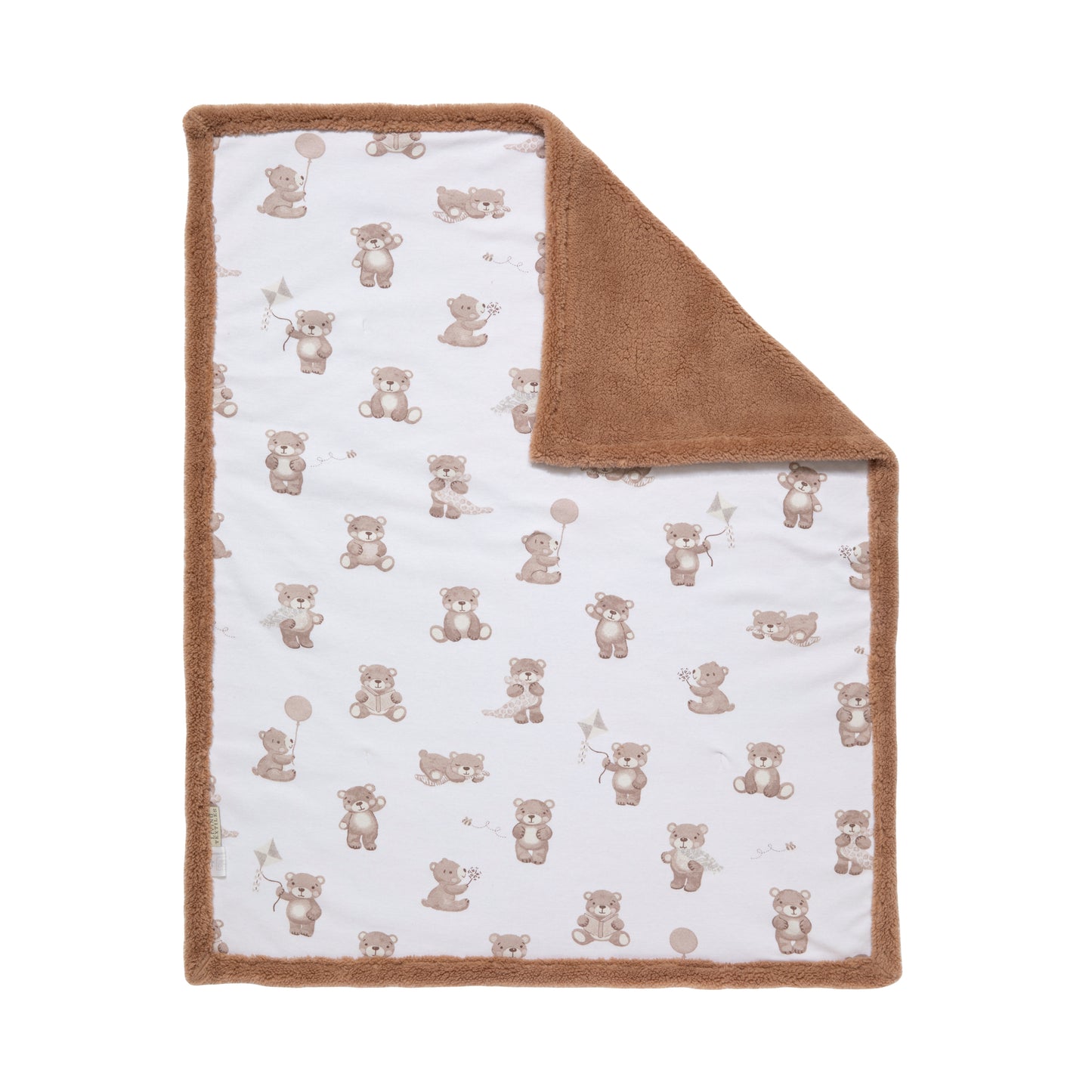 Organic Jersey Sherpa Blanket - Cuddly Bear