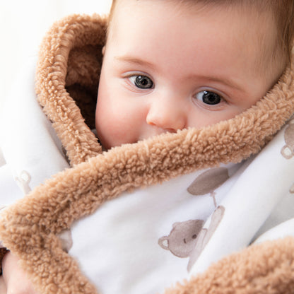 Organic Jersey Sherpa Blanket - Cuddly Bear