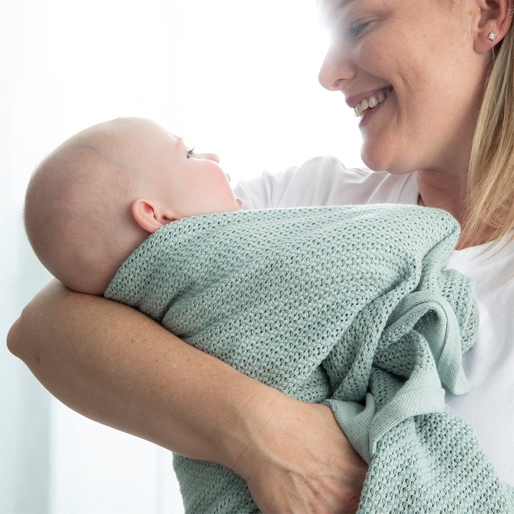Cotton Cellular Blanket - Sage