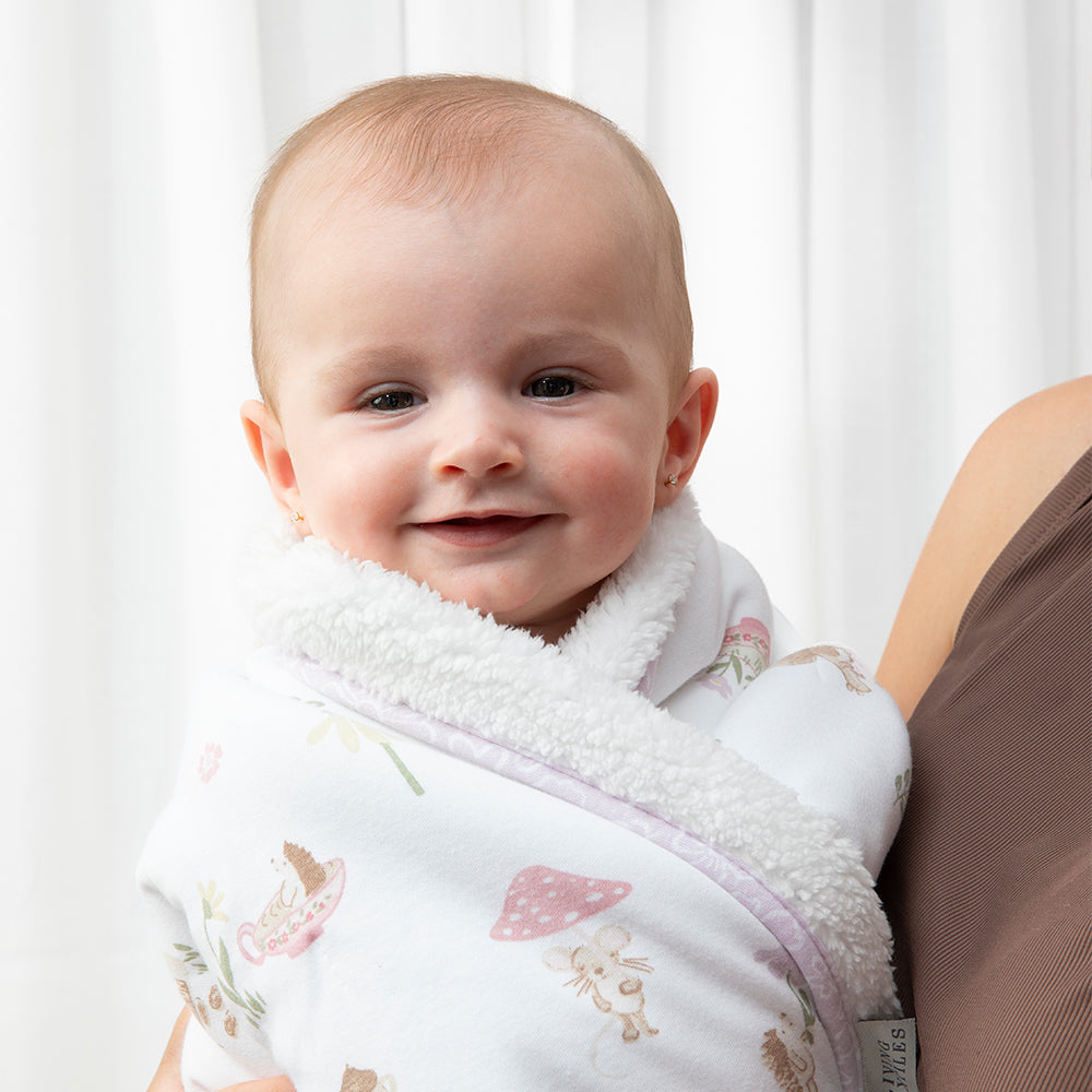 Jersey Sherpa Pram Blanket - Whimsical Wonderland