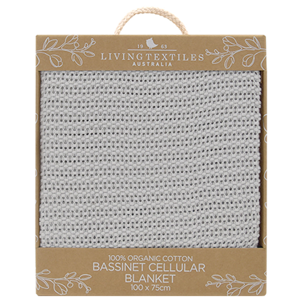 Organic Bassinet/Cradle Cellular Blanket - Grey