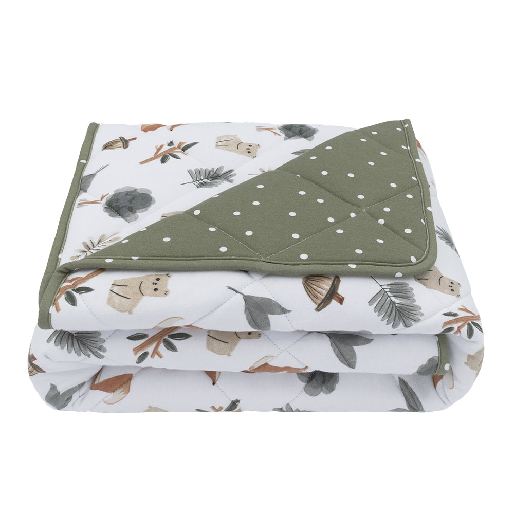 Reversible Quilted Cot Comforter - Forest Retreat
