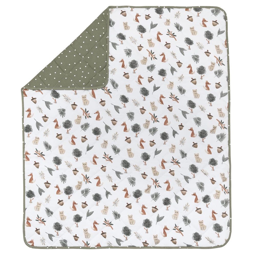Reversible Quilted Cot Comforter - Forest Retreat