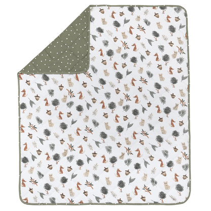 Reversible Quilted Cot Comforter - Forest Retreat