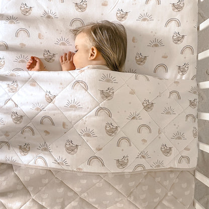 Reversible Quilted Cot Comforter - Happy Sloth