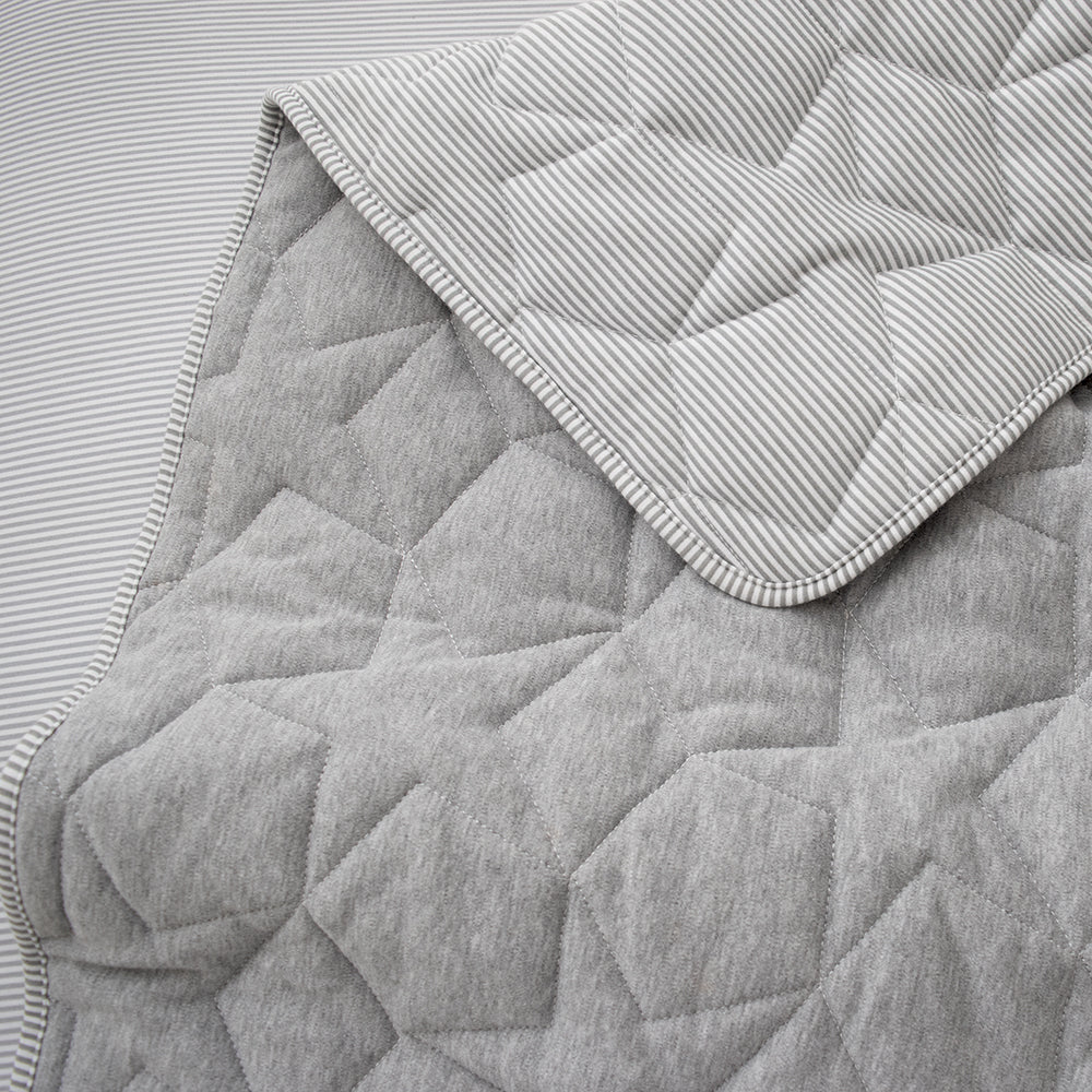 Star Quilted Cot Comforter - Grey Melange