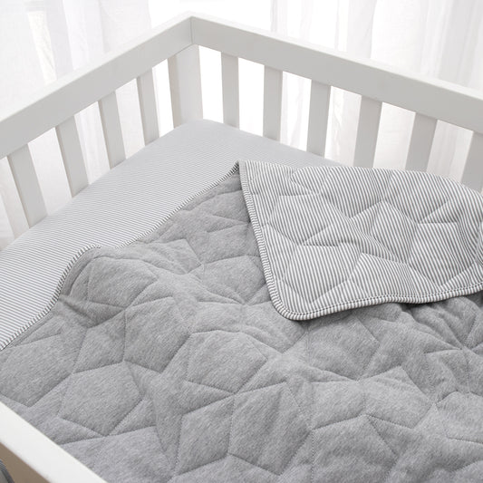 Star Quilted Cot Comforter - Grey Melange