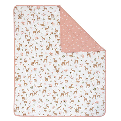 Reversible Quilted Cot Comforter - Sophia's Garden