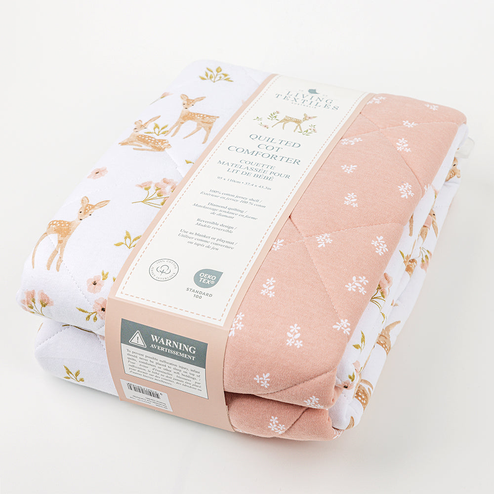 Reversible Quilted Cot Comforter - Sophia's Garden