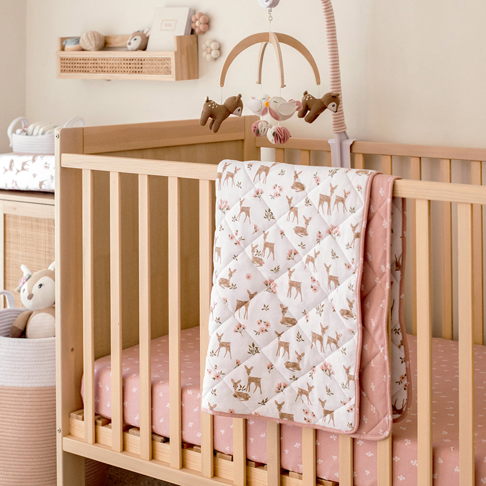 Reversible Quilted Cot Comforter - Sophia's Garden