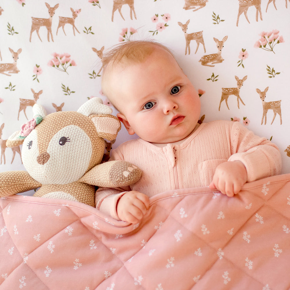 Reversible Quilted Cot Comforter - Sophia's Garden