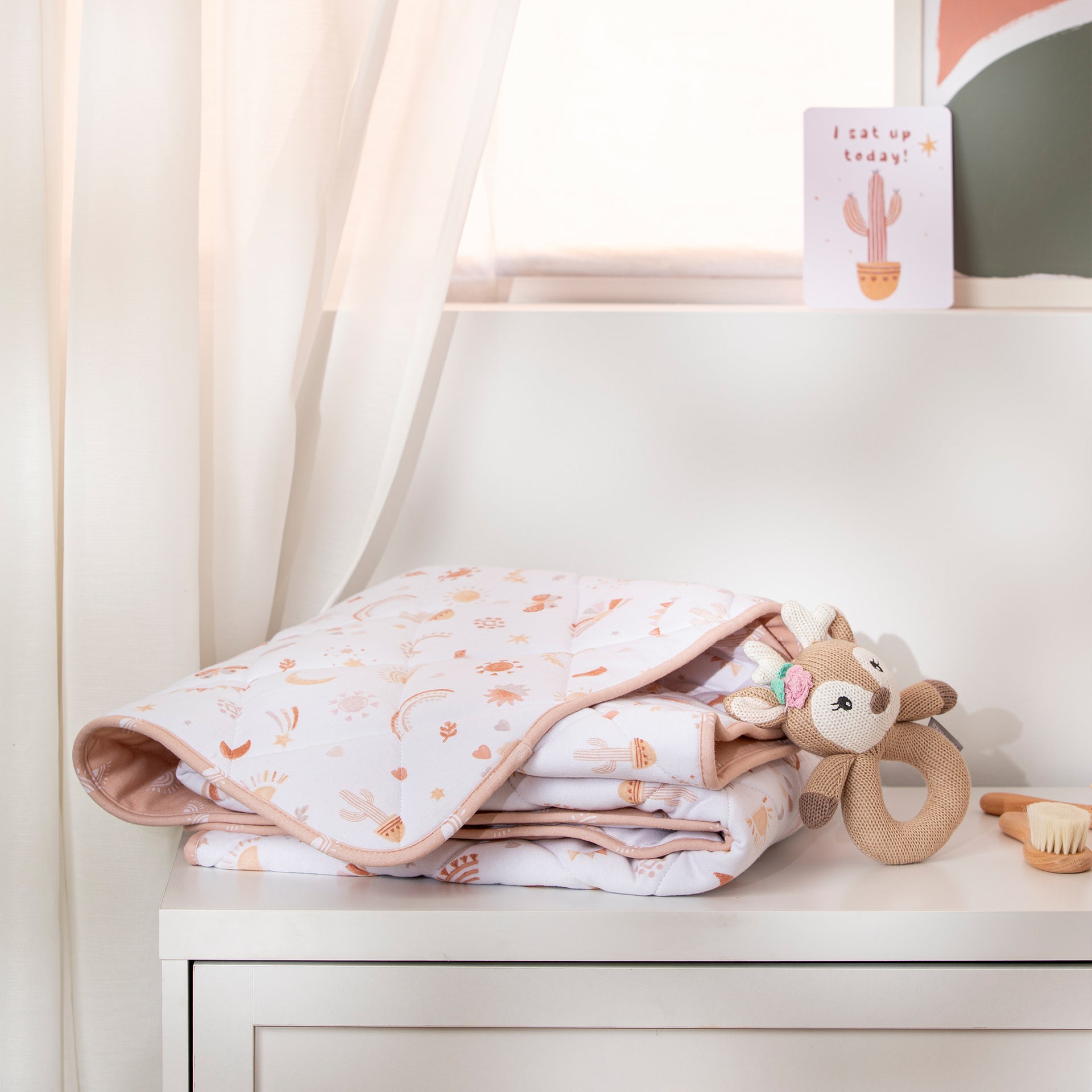 Organic Jersey Quilted Cot Comforter - Bohemian Bliss
