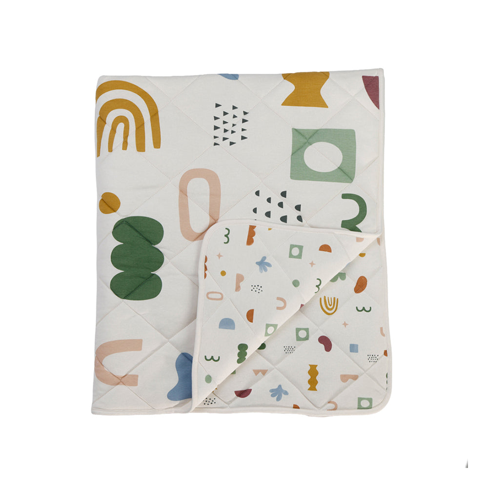 Reversible Quilted Cot Comforter - Geo Mod
