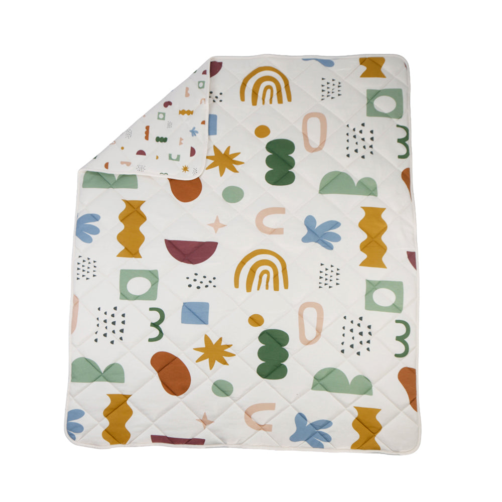 Reversible Quilted Cot Comforter - Geo Mod