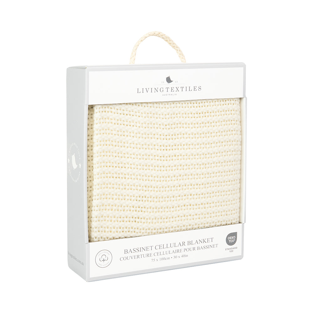 Bassinet Cotton Cellular Blanket - Natural White